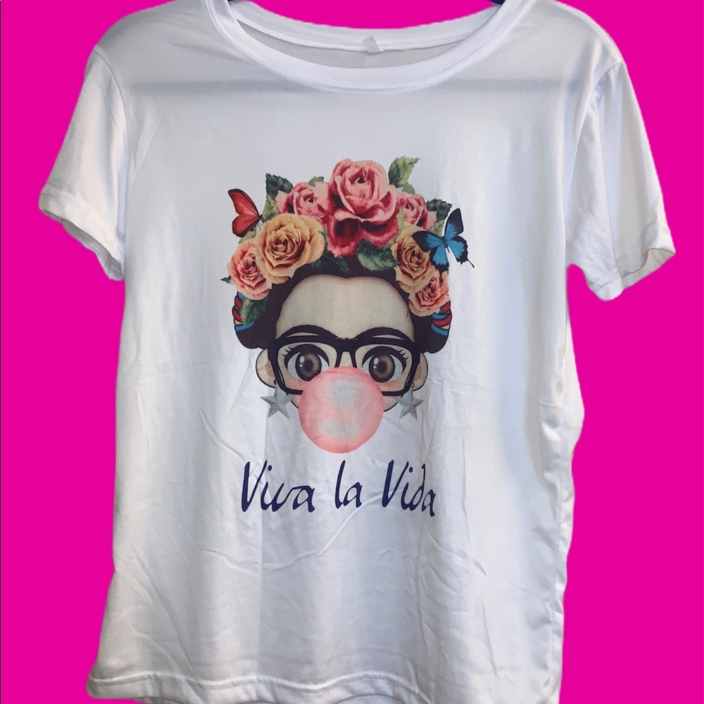 frida kahlo VIVA LA VIDA ladys shirt